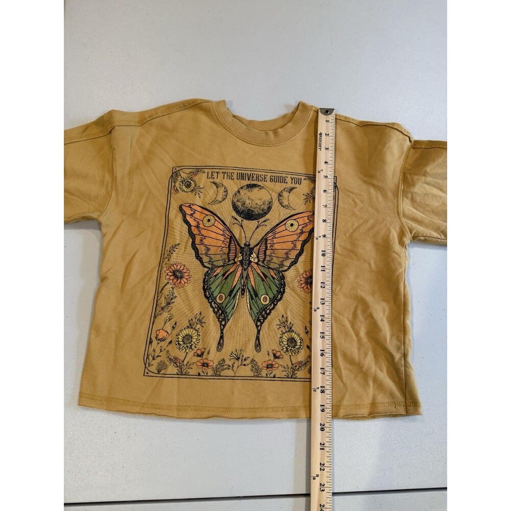 Zoe + Liv Sweatshirt Medium Butterfly Cotton Floral Fairy Celestial Festival - Picture 4 of 7